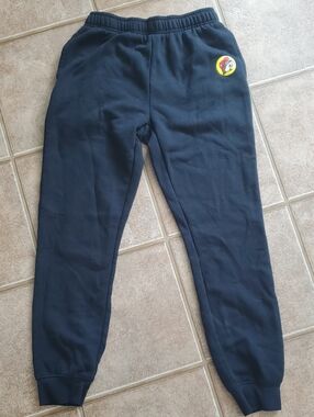 Men's Black Jogger Sweatpants with Logo Patch
